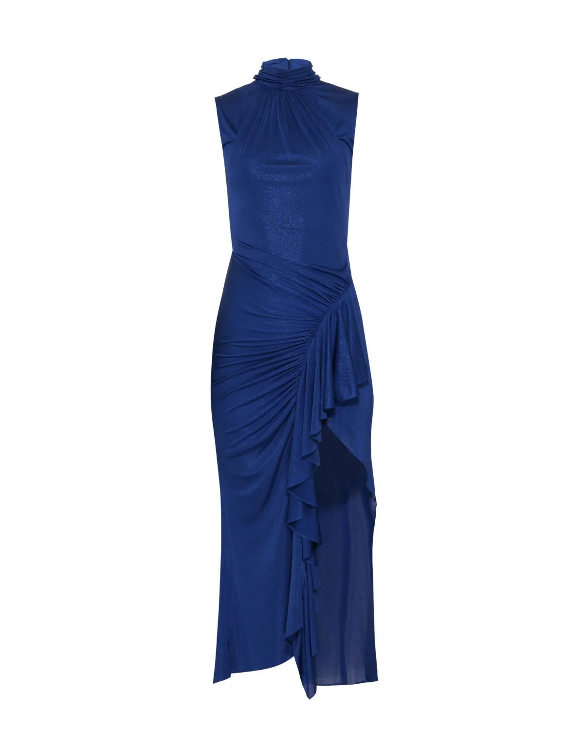 Metallic Jersey Sleeveless Midi Dress in Sapphire - FINAL SALE