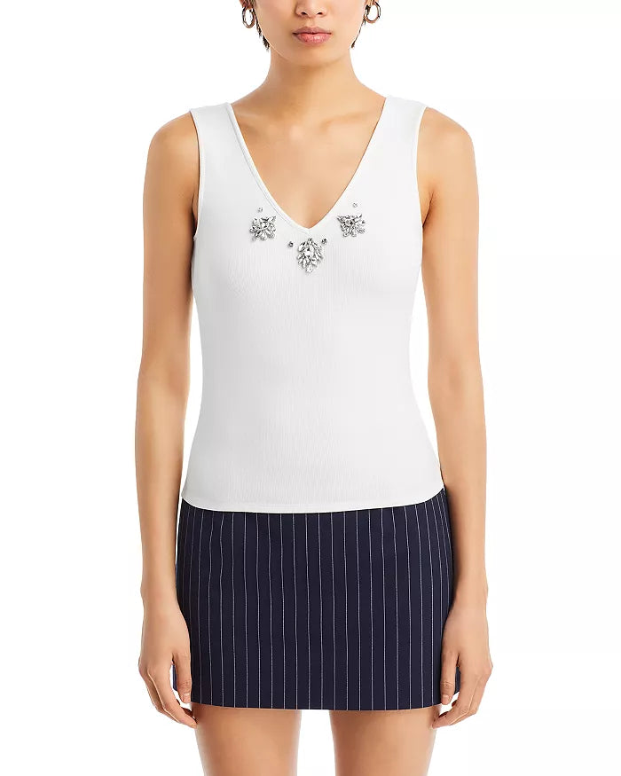 Serafina Crystal Tank in White
