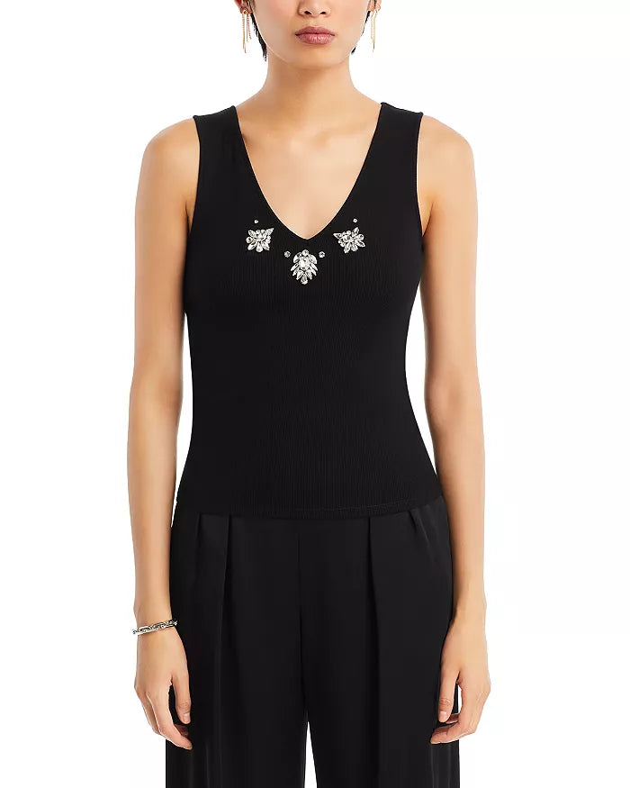 Serafina Crystal Tank in Black