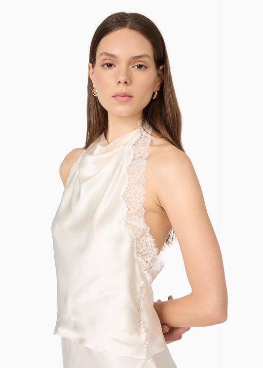 Lucille Silk Top Macadamia