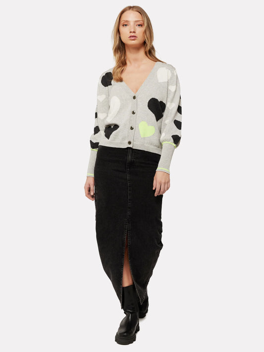 Brodie - I Heart You Cardigan in Grey