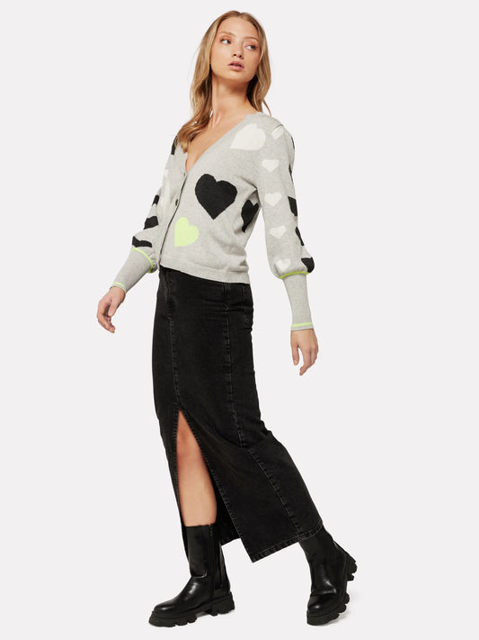 Brodie - I Heart You Cardigan in Grey