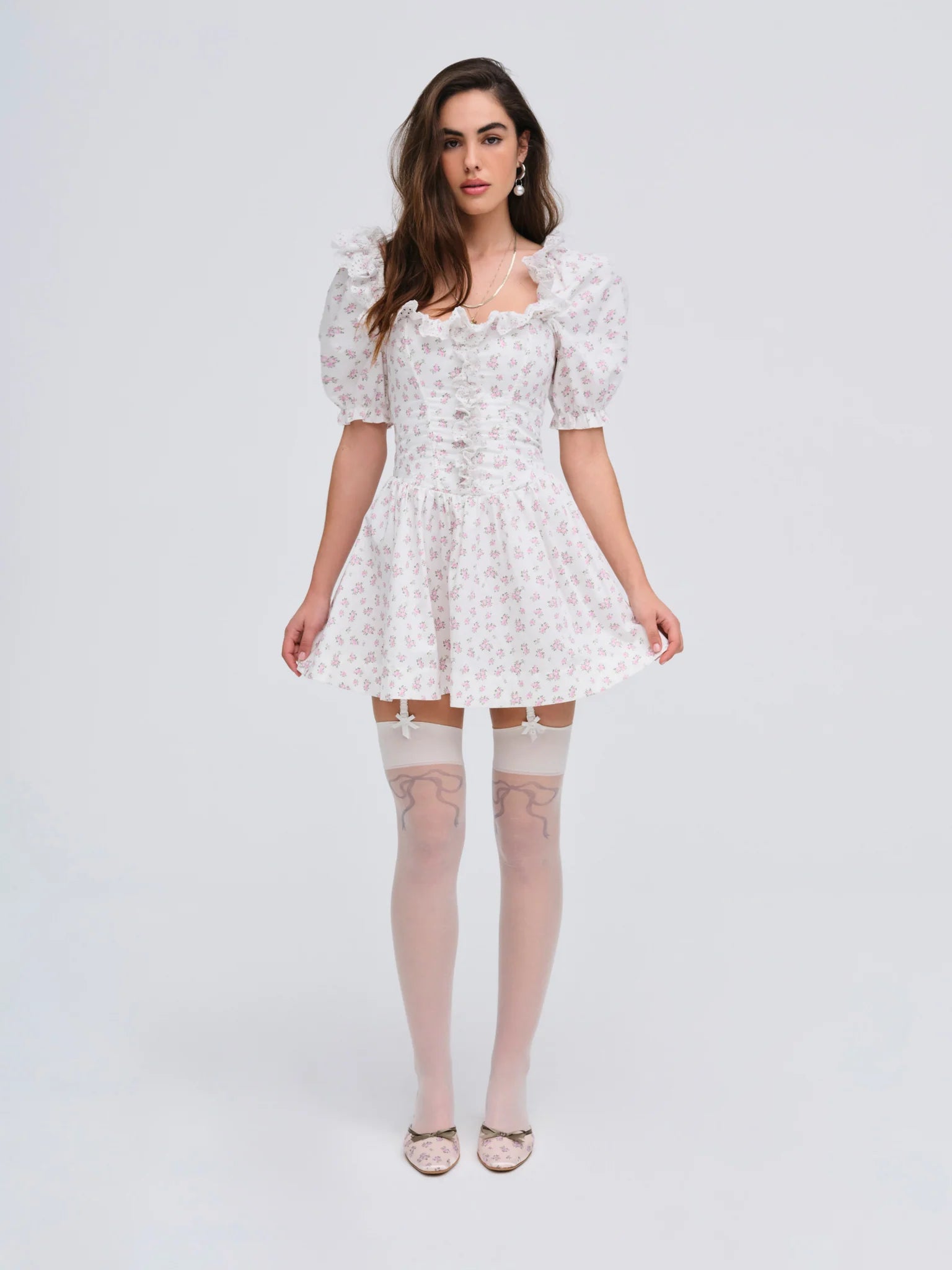 For Love and Lemons Noam Mini Dress in Cream | Miss J. For Love and Lemons Noam Mini Dress in Cream | Miss J.