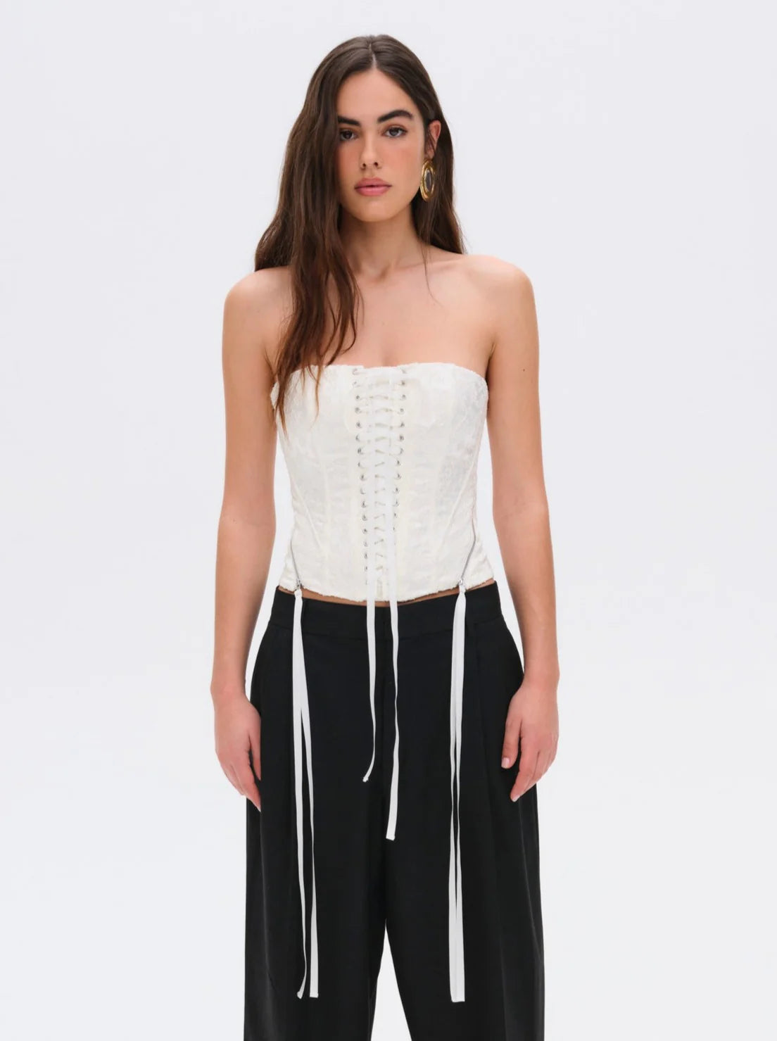 Lilibet Corset Top in White - FINAL SALE