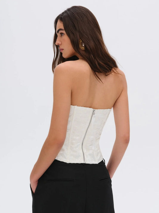 Lilibet Corset Top in White - FINAL SALE