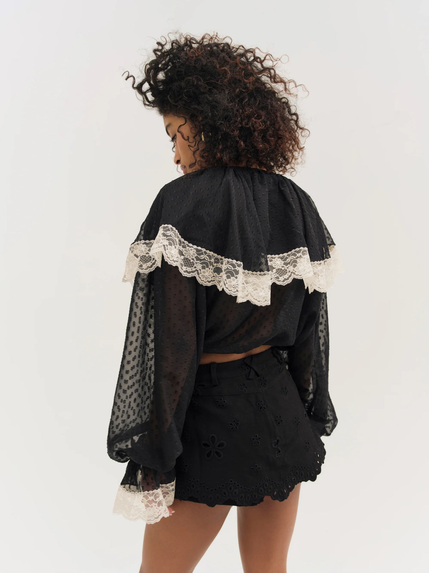 Daisy Eyelet Denim Skort