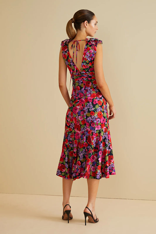 Sorena Deep V Dress in Vintage Flowers - FINAL SALE