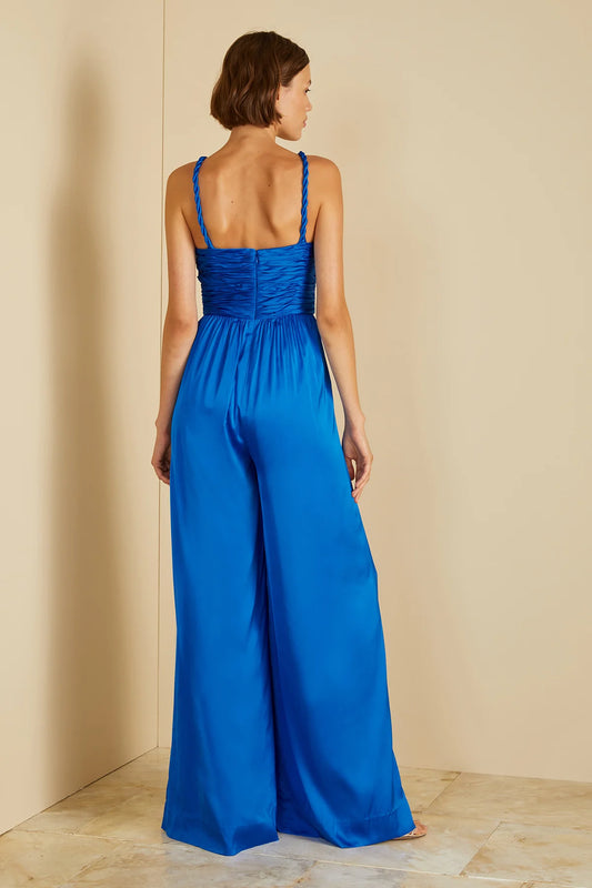 Kirah Twist Jumpsuit in Deep Ocean - FINAL SALE