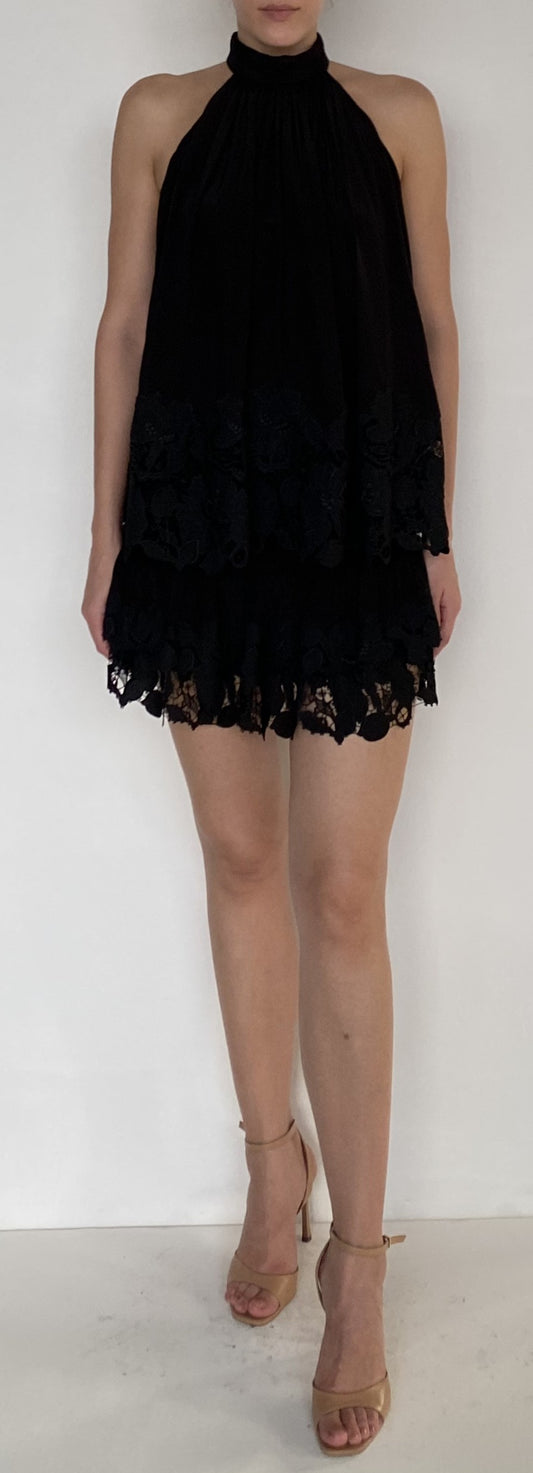 Ziva Lace-trim Halterneck Top