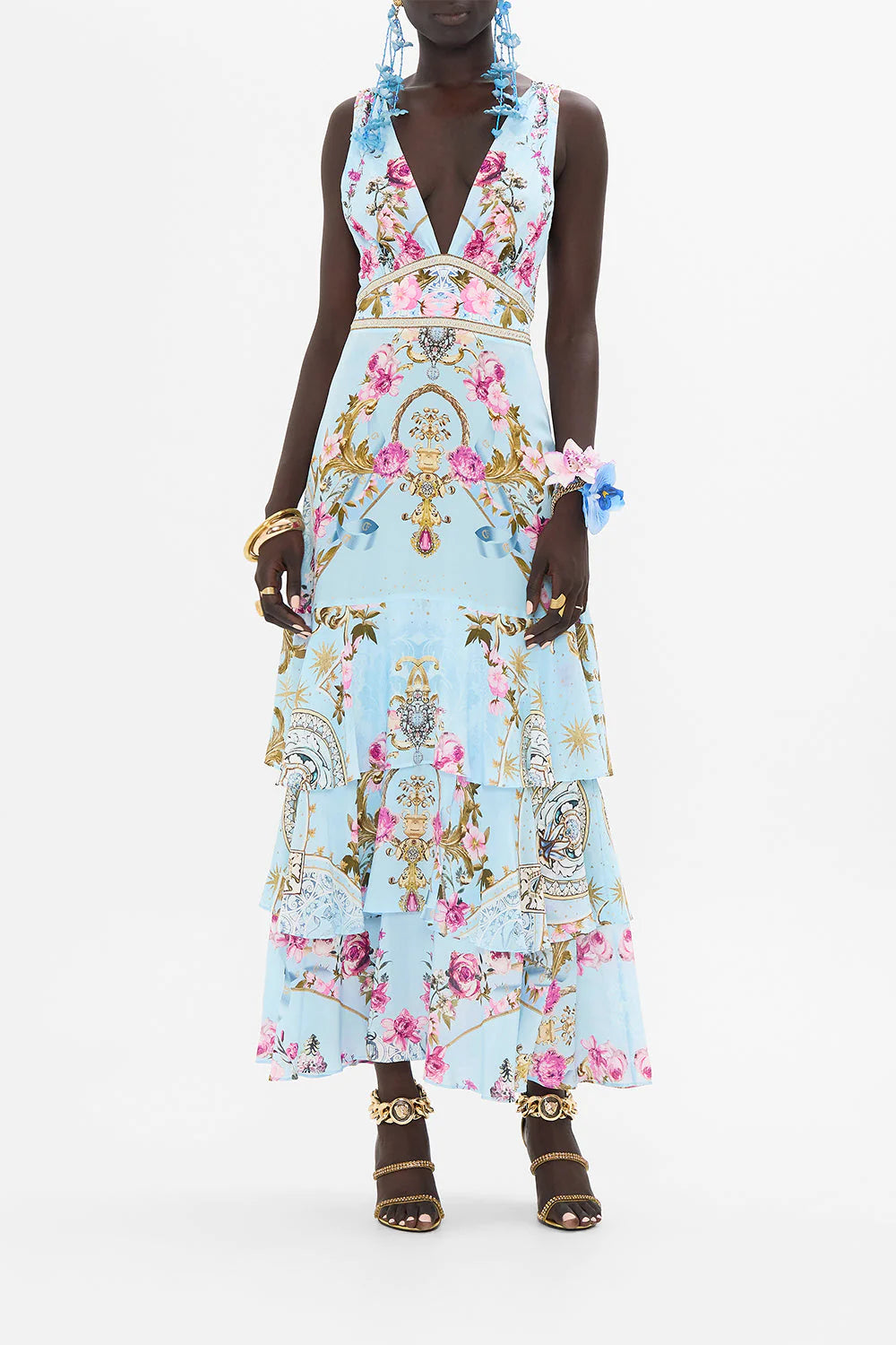 Tiered Ruffle Hem Dress Down The Garden Path M Tiered Ruffle Hem Dress Down The Garden Path M