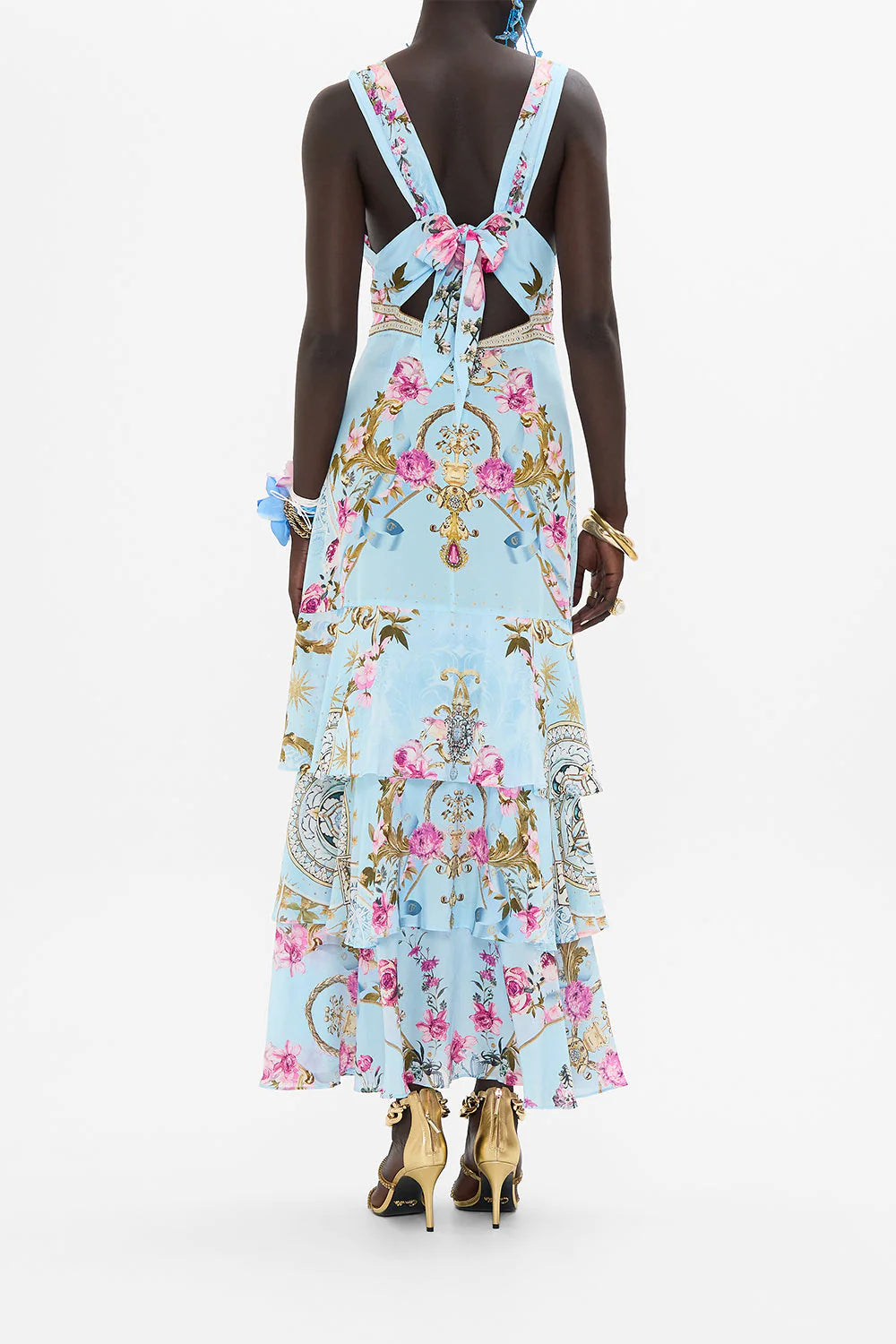 Tiered Ruffle Hem Dress in Down The Garden Path