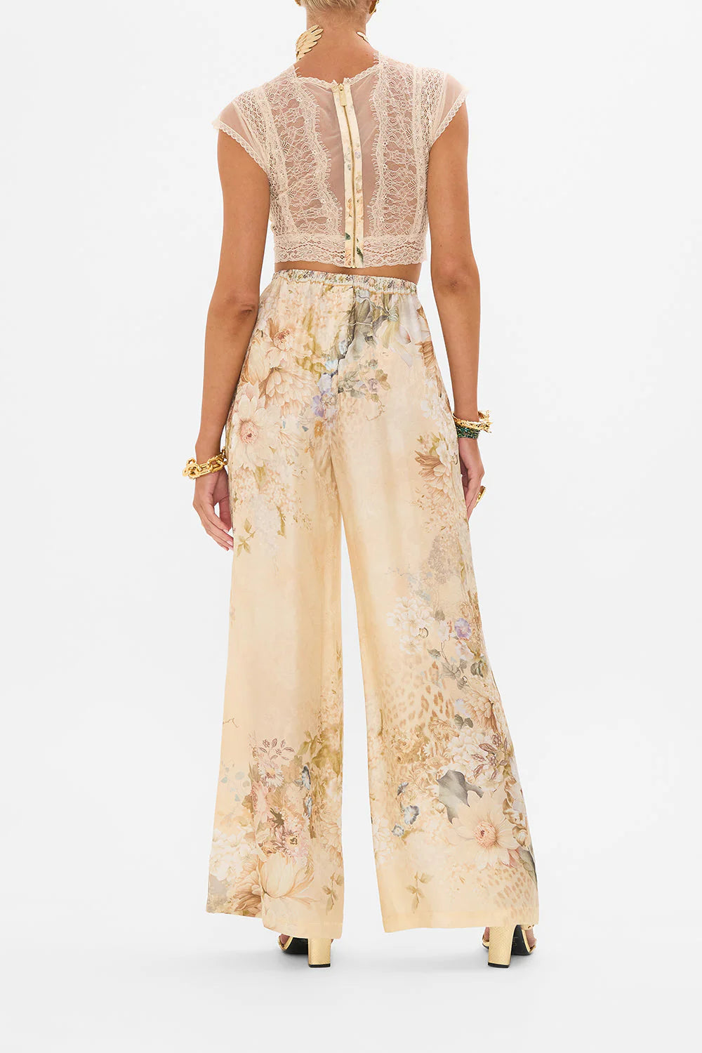 Minimal Wide Leg Pant in Adorned Antiquity - FINAL SALE