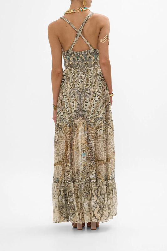 Bead Strap Gathered Panel Dress in The Throne Room - FINAL SALE