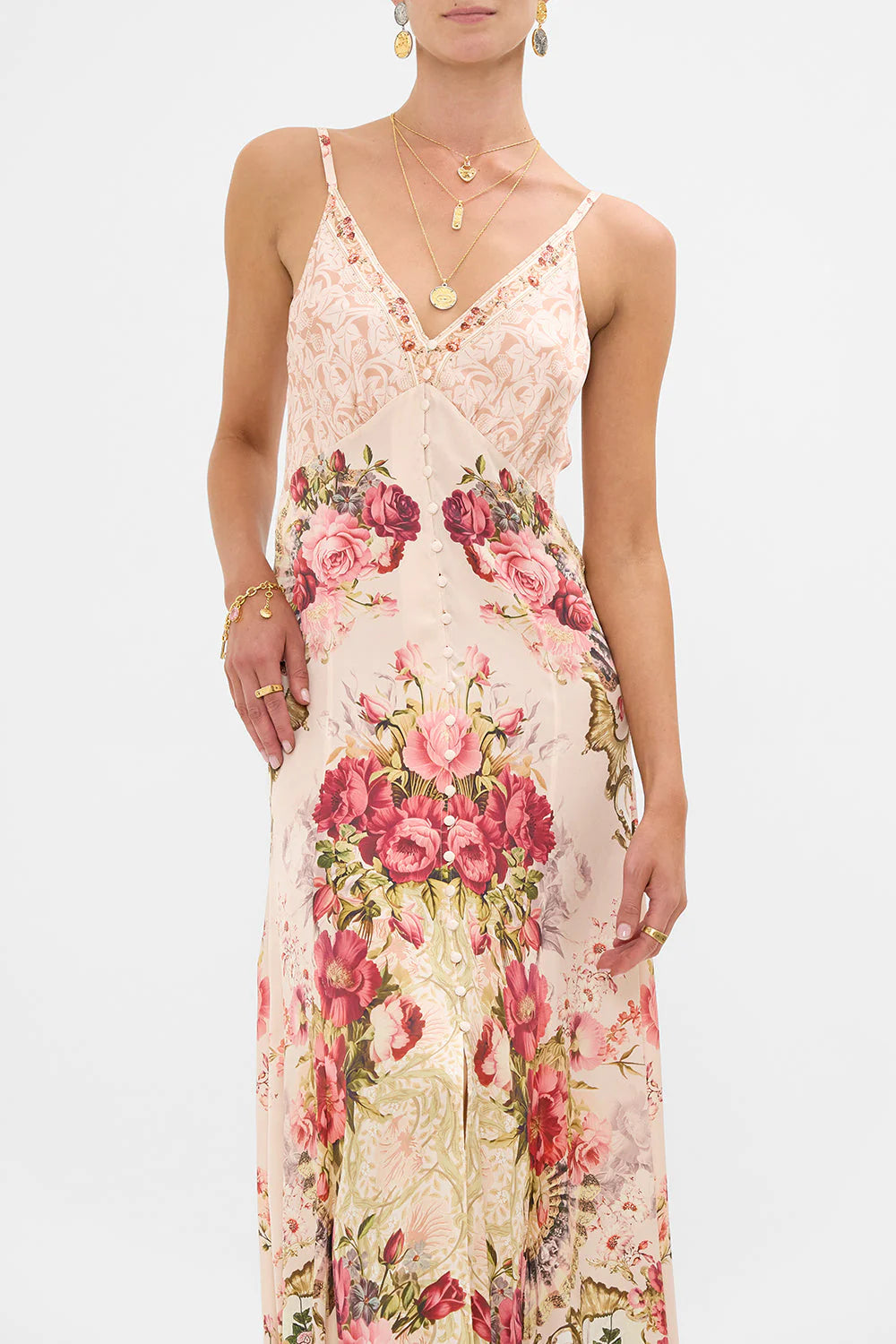 Button Front Strappy Dress