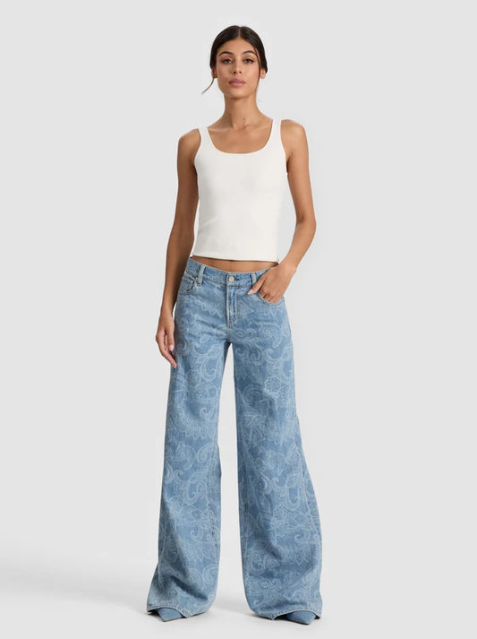alice + olivia - Amazing Baggy Jean in Laser Paisley - FINAL SALE