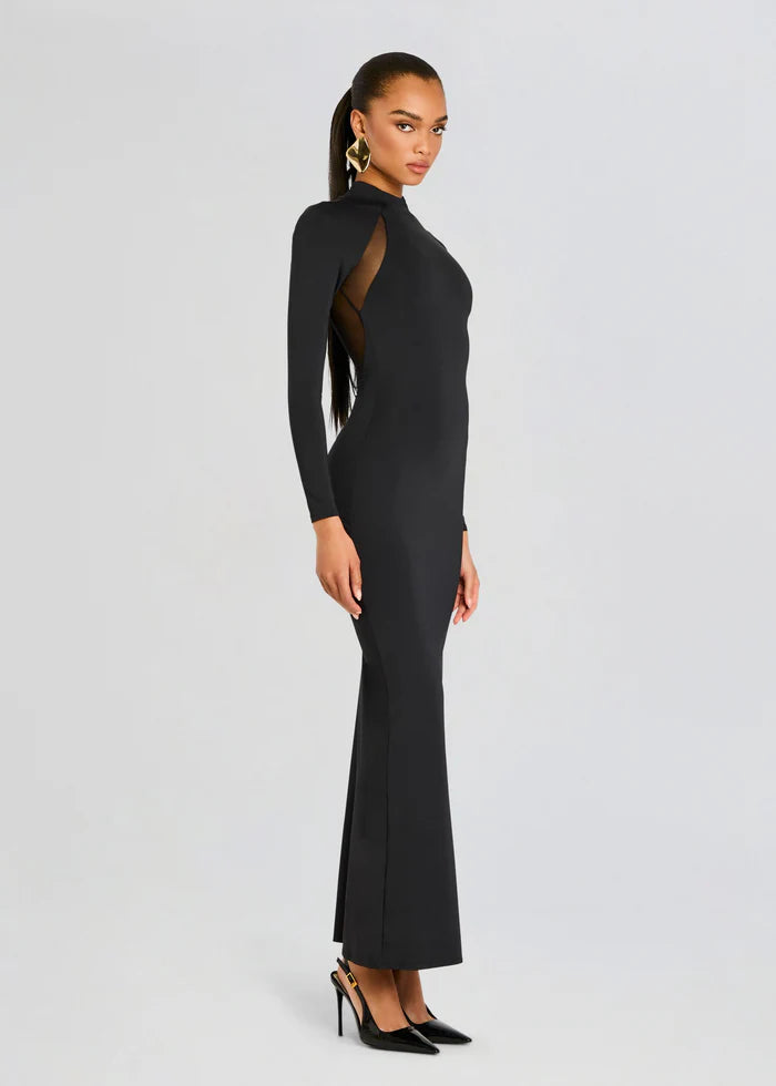 SEROYA Krystal Maxi Dress With Mesh Paneling