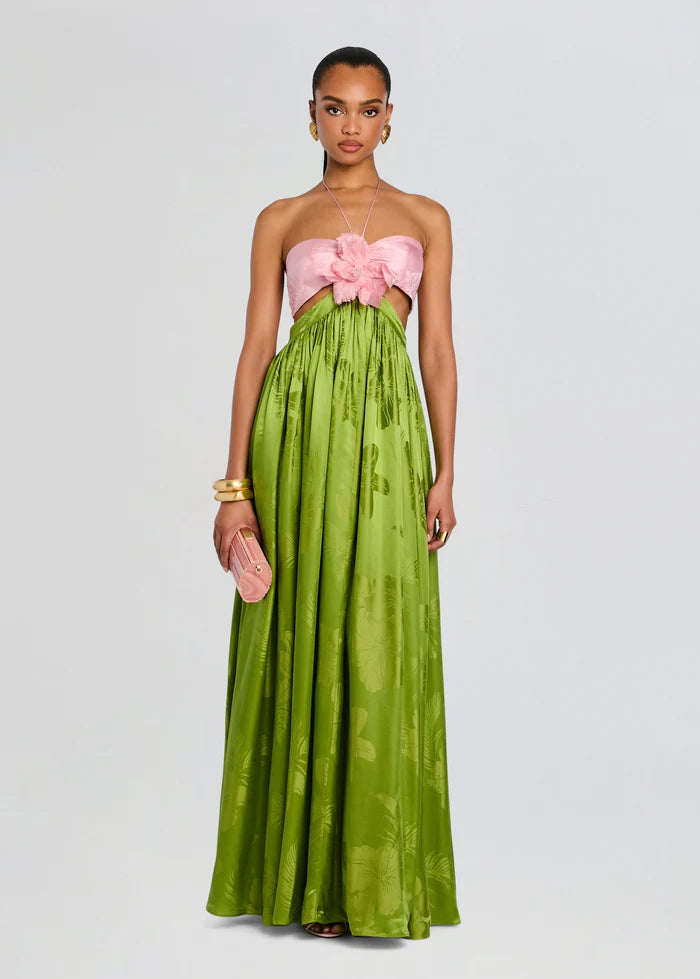 green retrofete dress Retrofête Prudy | | size M AD5341-BOHM Made in India Light Green and White Size:Kid 7-8Y