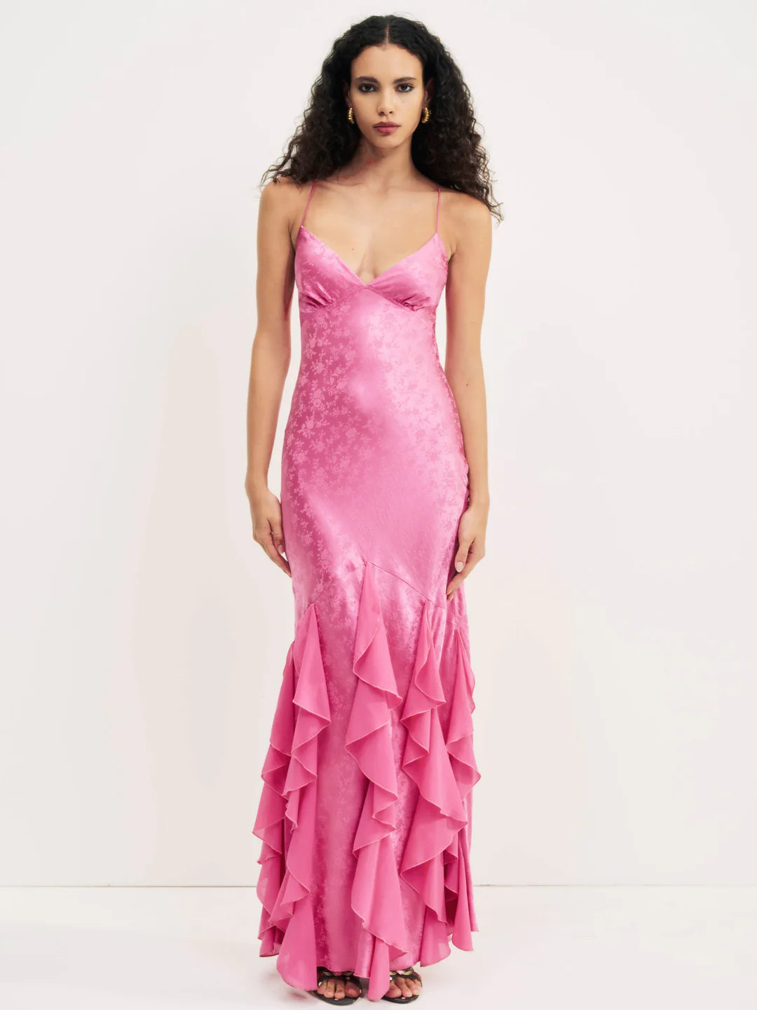 For Love and Lemons Elea Maxi Dress in Rose Pink