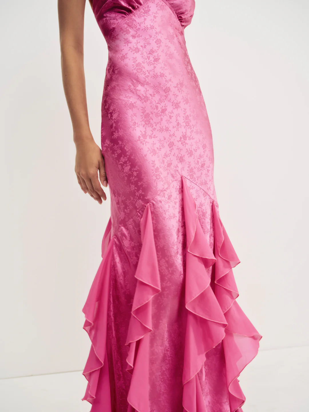For Love and Lemons Elea Maxi Dress in Rose Pink