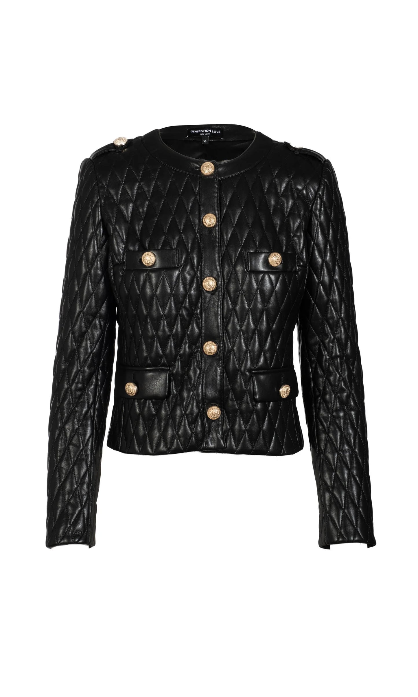 Brevel Quilted Vegan Leather Jacket
