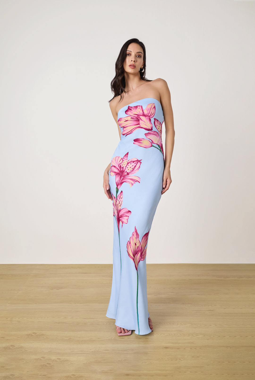 rococo sand blue dress Flur Strapless Maxi Sleeve Wrap Dress In Begonia Backless Dress Sewing neon leopard Select Coat Size:EU50/US40
