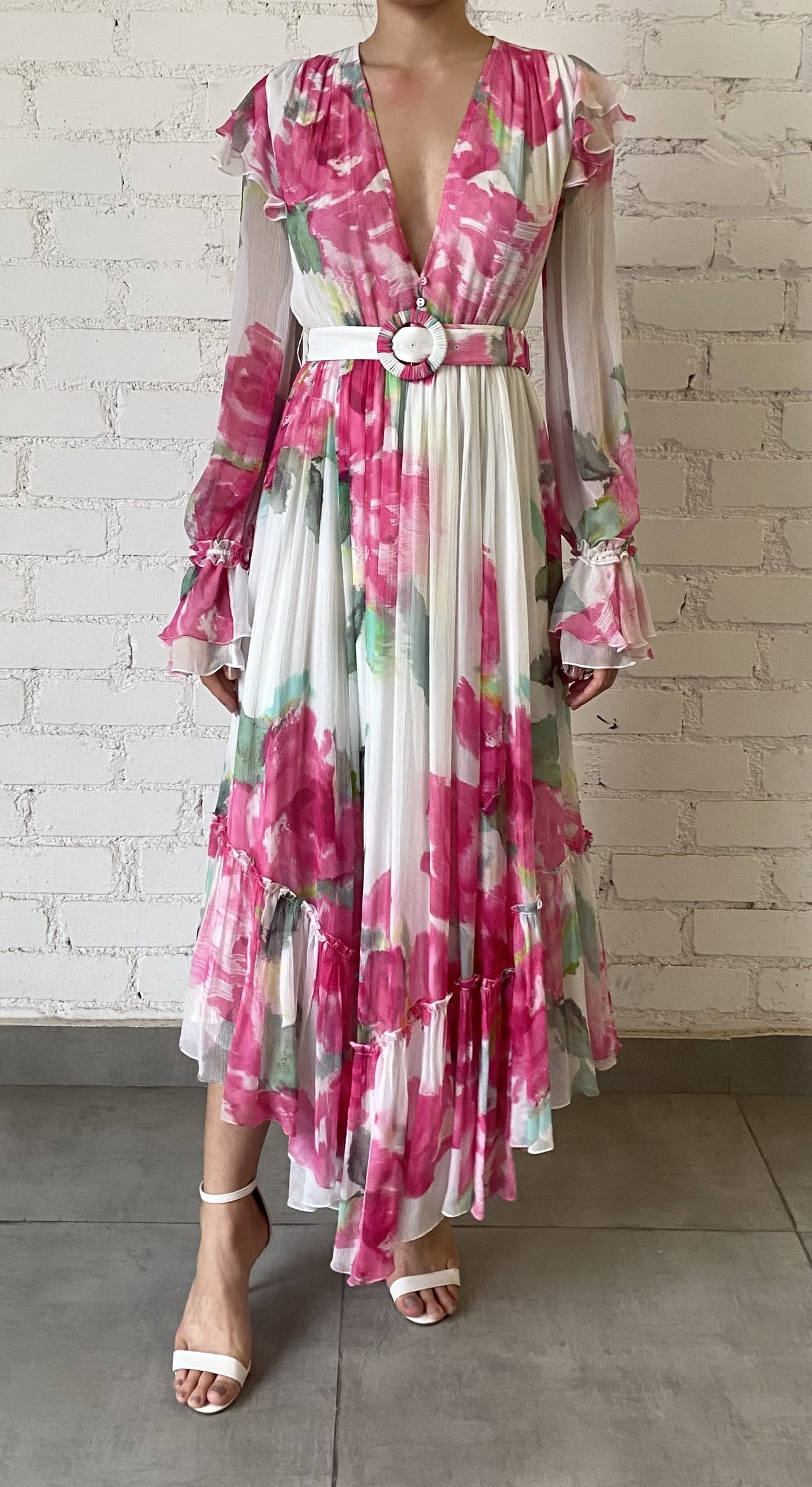 Rosa High Low Dress in Pink Floral - FINAL SALE