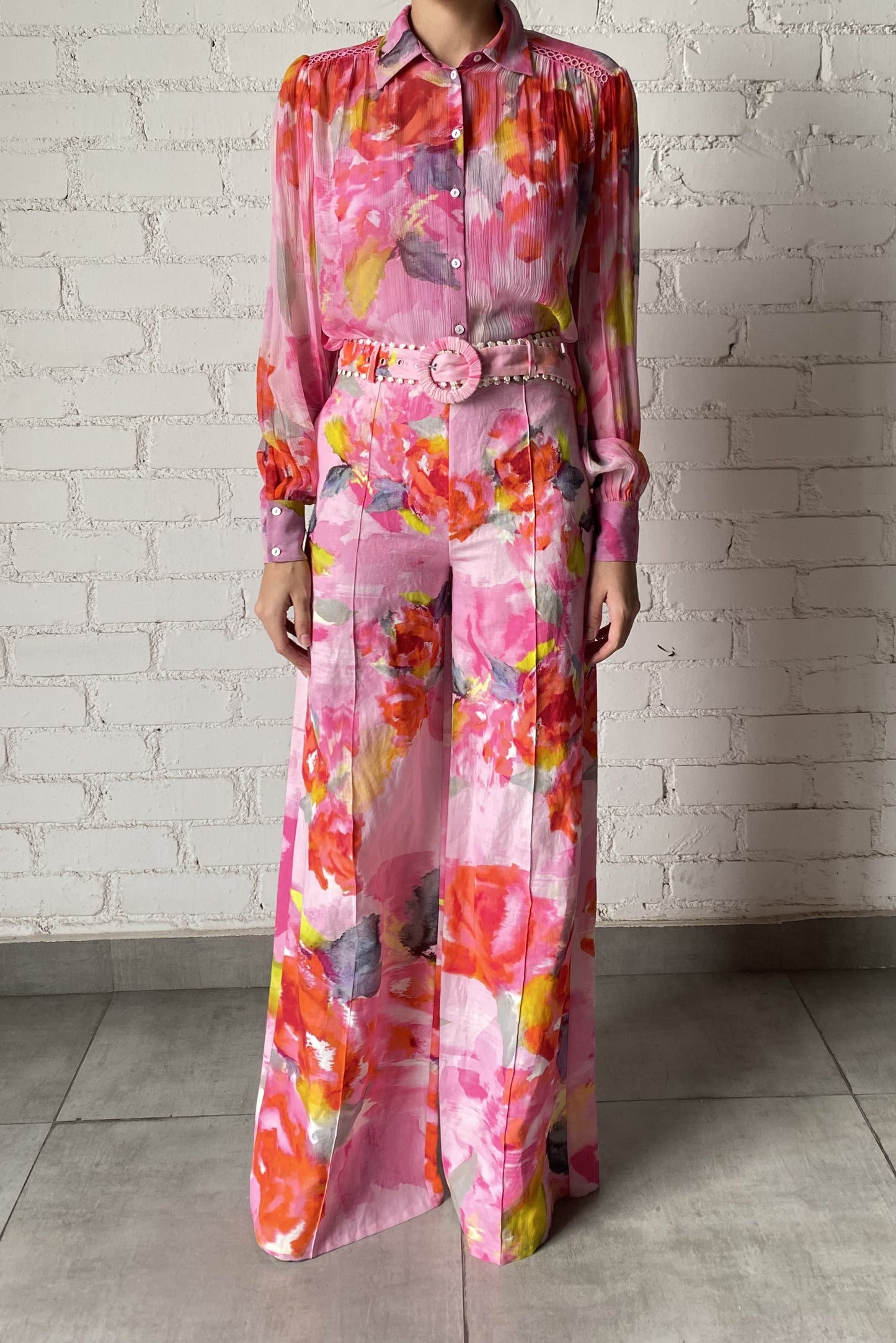 Rosa Boho Top With Cami in Pink Floral - FINAL SALE