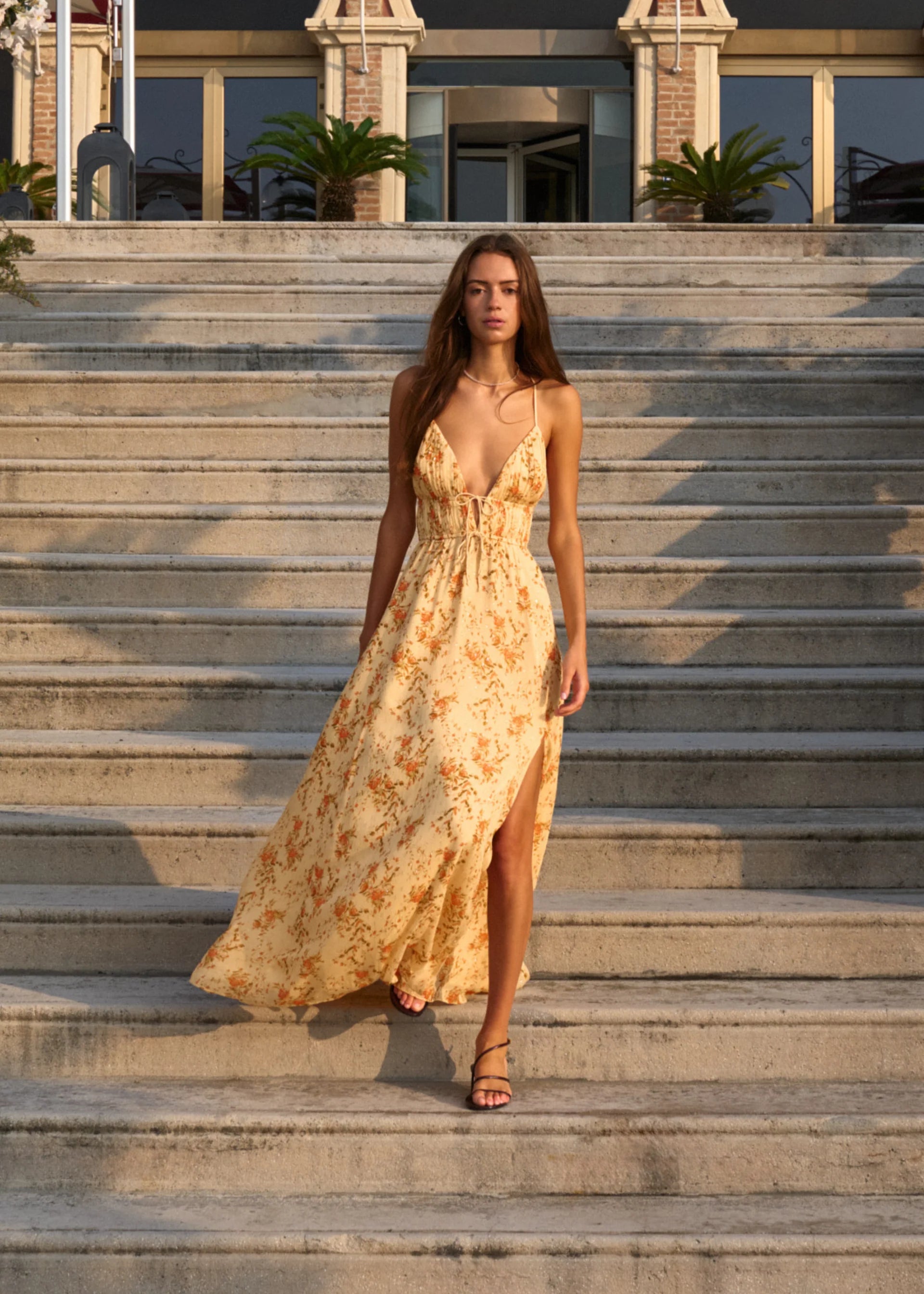 Dorinda Crinkle Chiffon Maxi Dress Golden Hour Golden Hour / 2