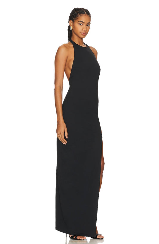Susana Monaco - Open Back Halter Cocktail Dress in Black