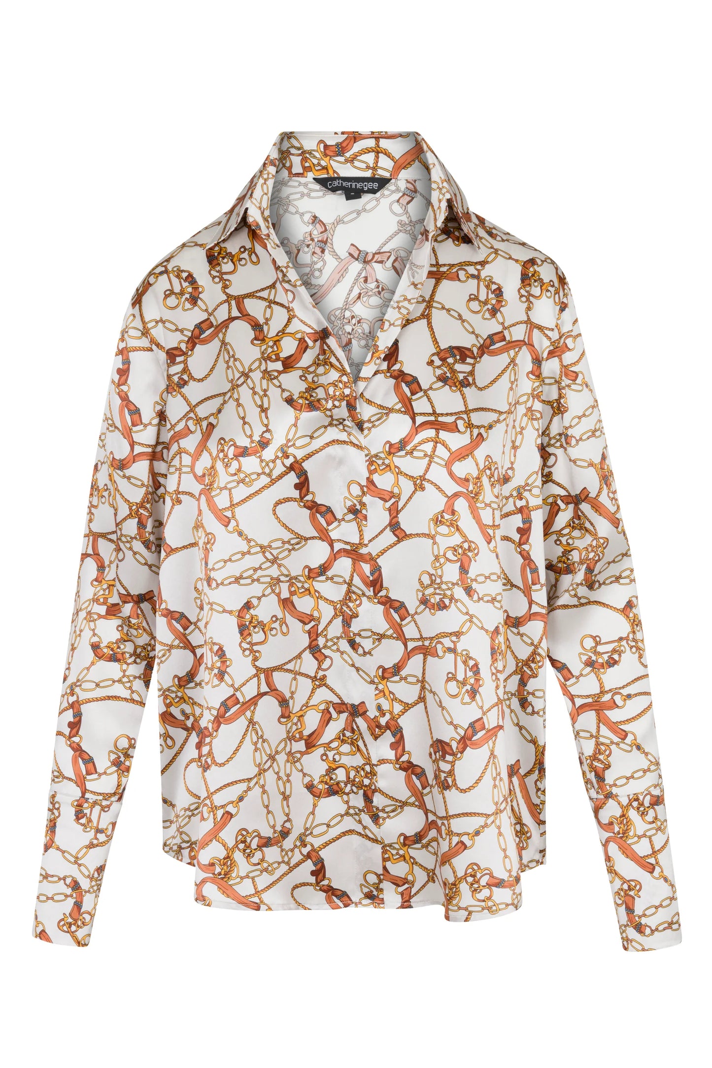 Daria French Cuff Silk Blouse in Belgrano