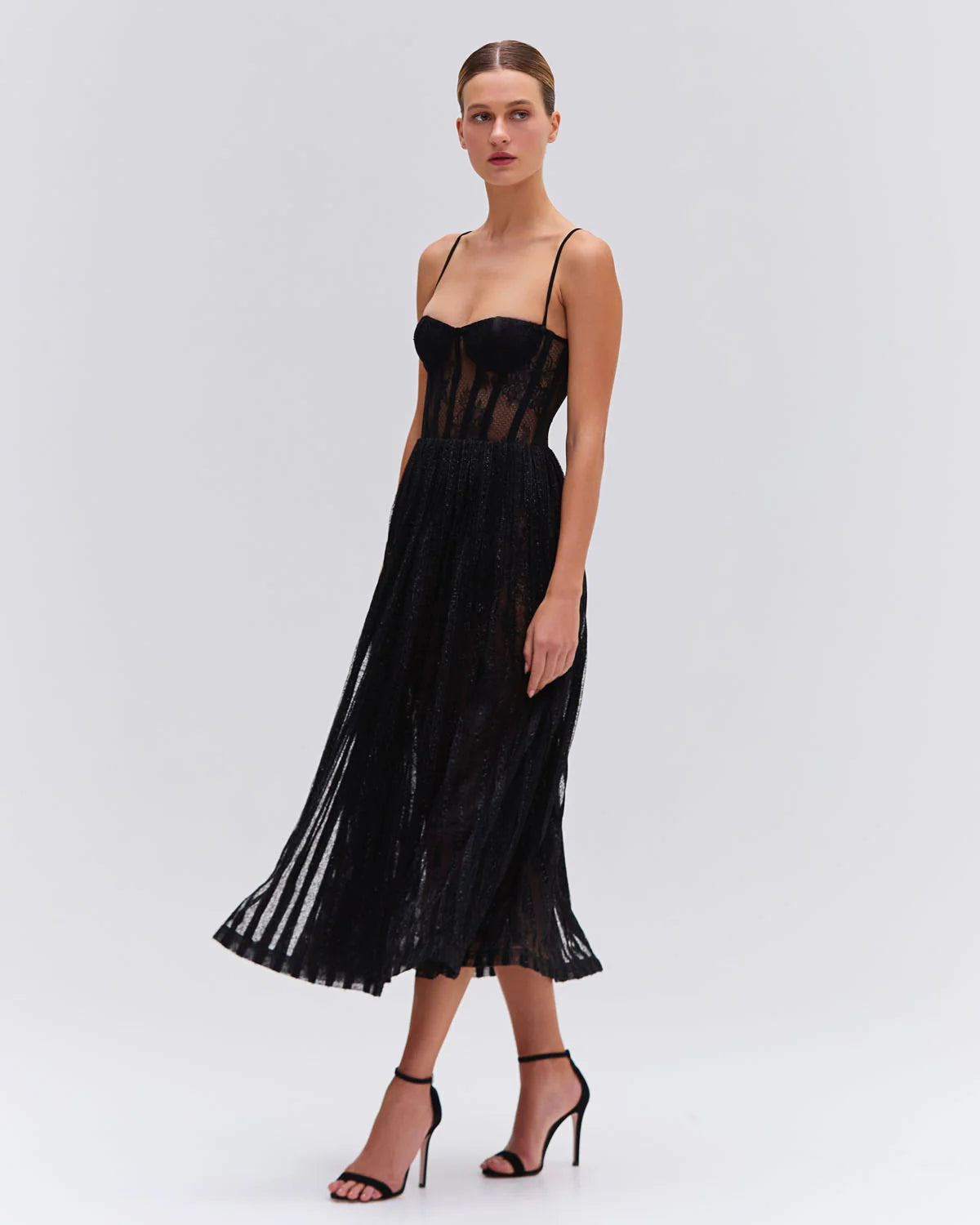Lurex Tulle Bustier Midi Dress - FINAL SALE