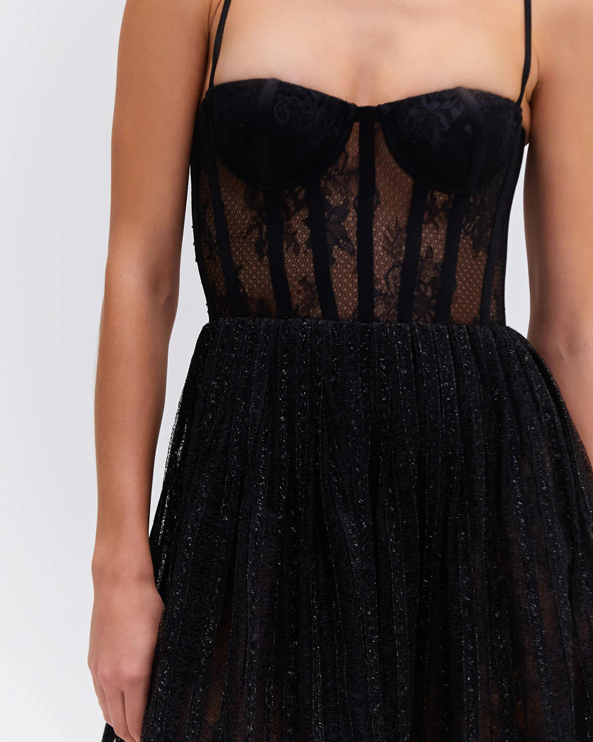 Lurex Tulle Bustier Midi Dress - FINAL SALE