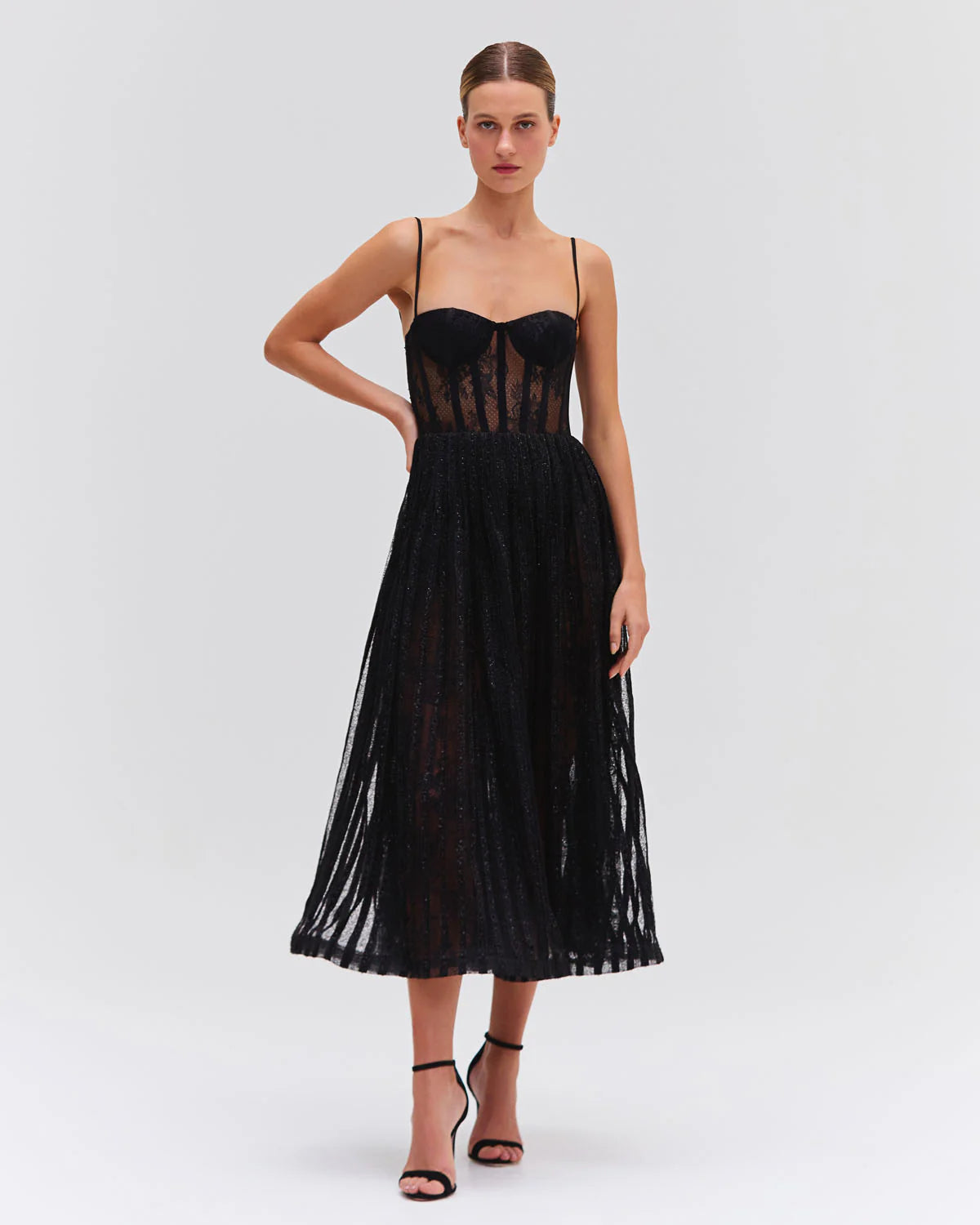 Lurex Tulle Bustier Midi Dress - FINAL SALE