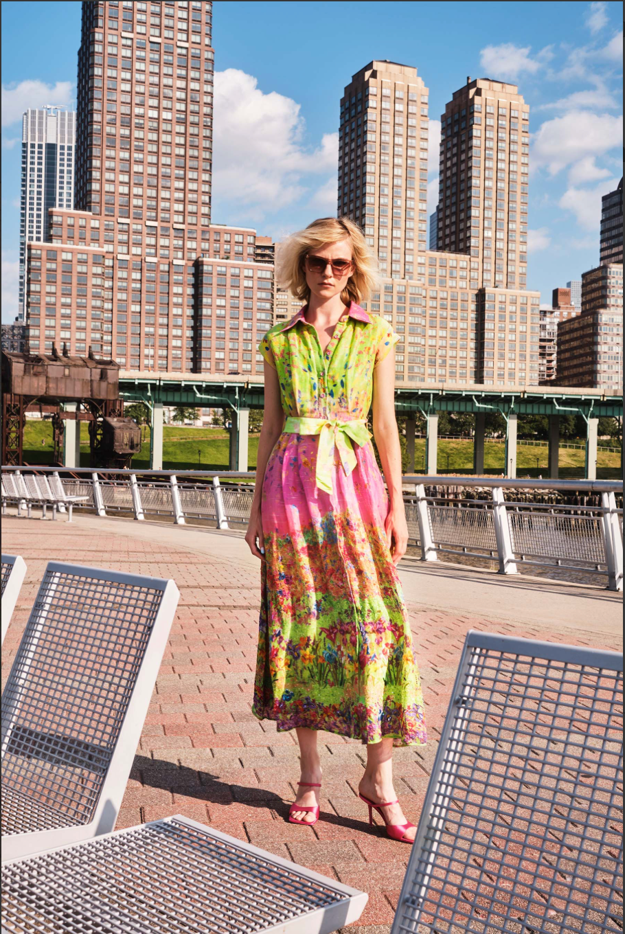 Flora Linen Shirtdress in Garden Printed