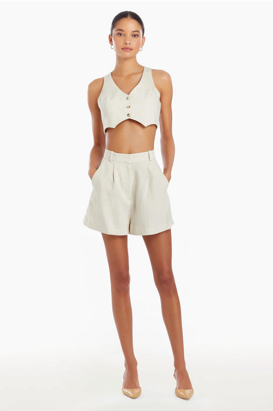 Ethan Crop Vest in Beige - FINAL SALE