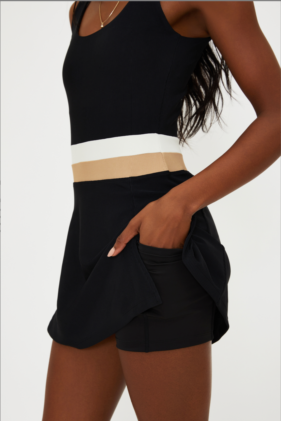 Remi Dress Sandshell Colorblock