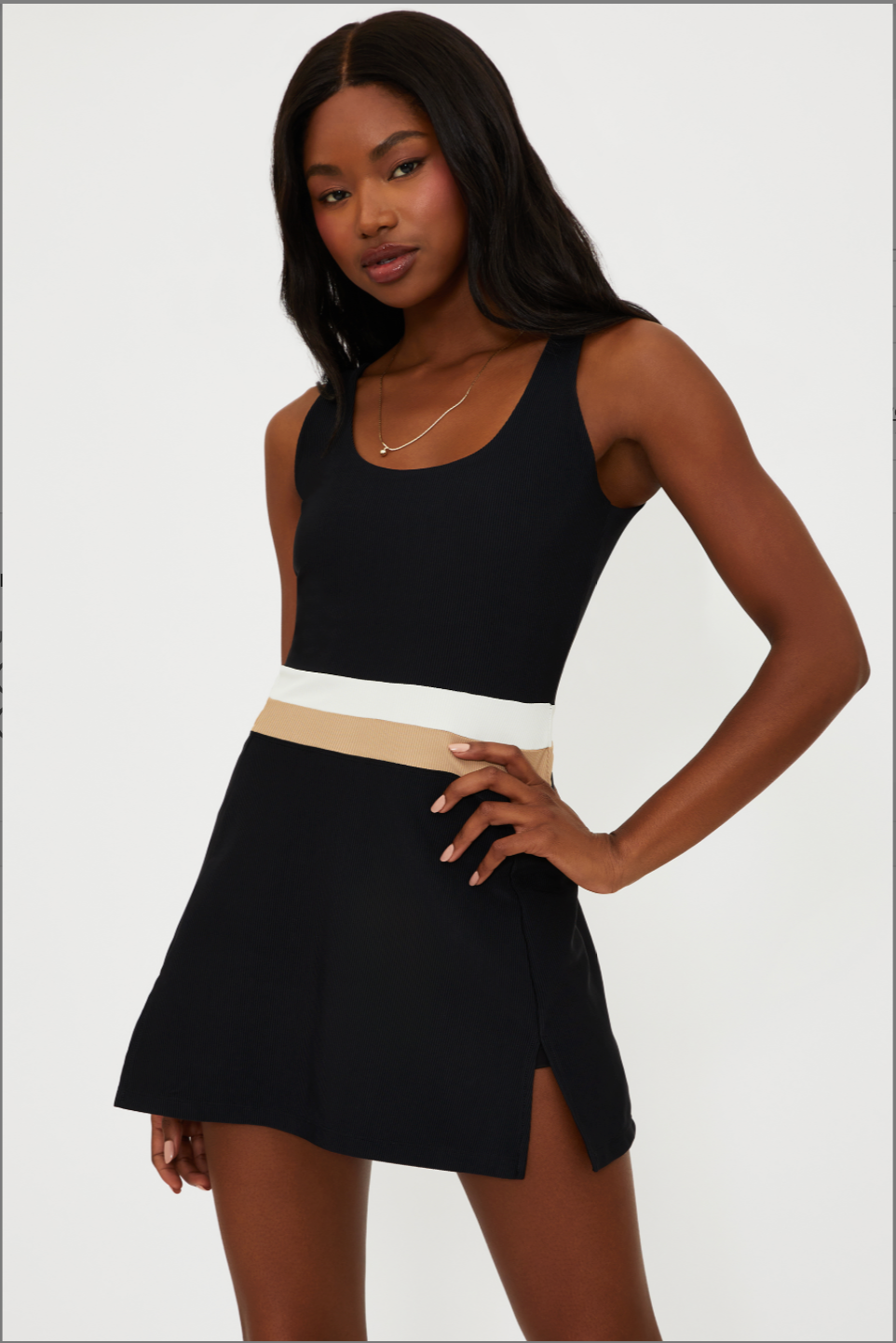 Remi Dress Sandshell Colorblock