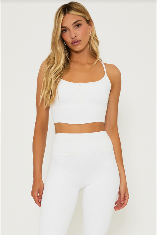 Joelle Top in White Waffle