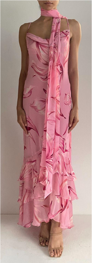 Cowl Maxi Dress With Sash