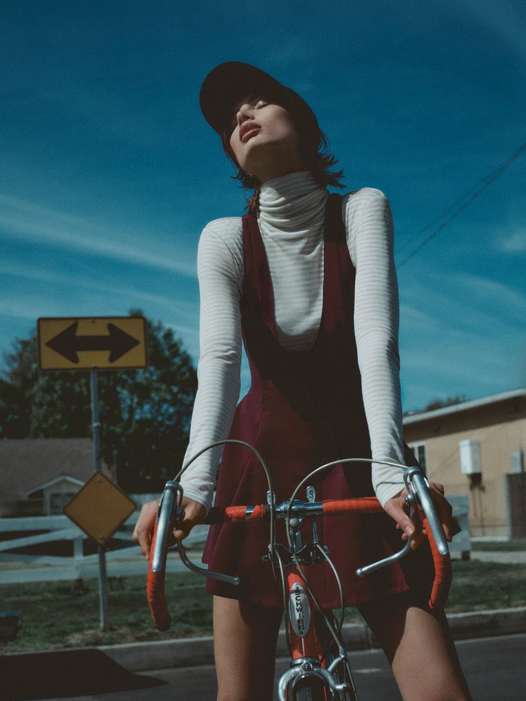 For Love and Lemons - Selena Mini Dress in Burgundy Red