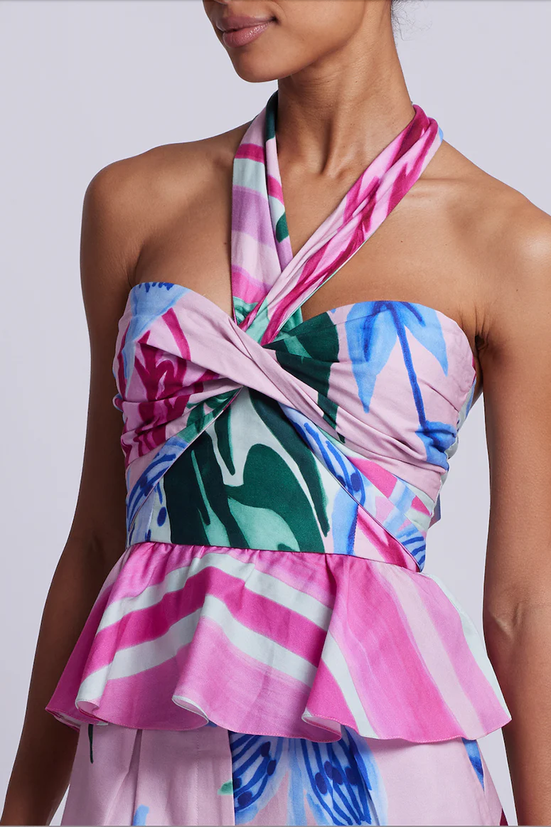 Nova Flora Halter Top in Pink - FINAL SALE