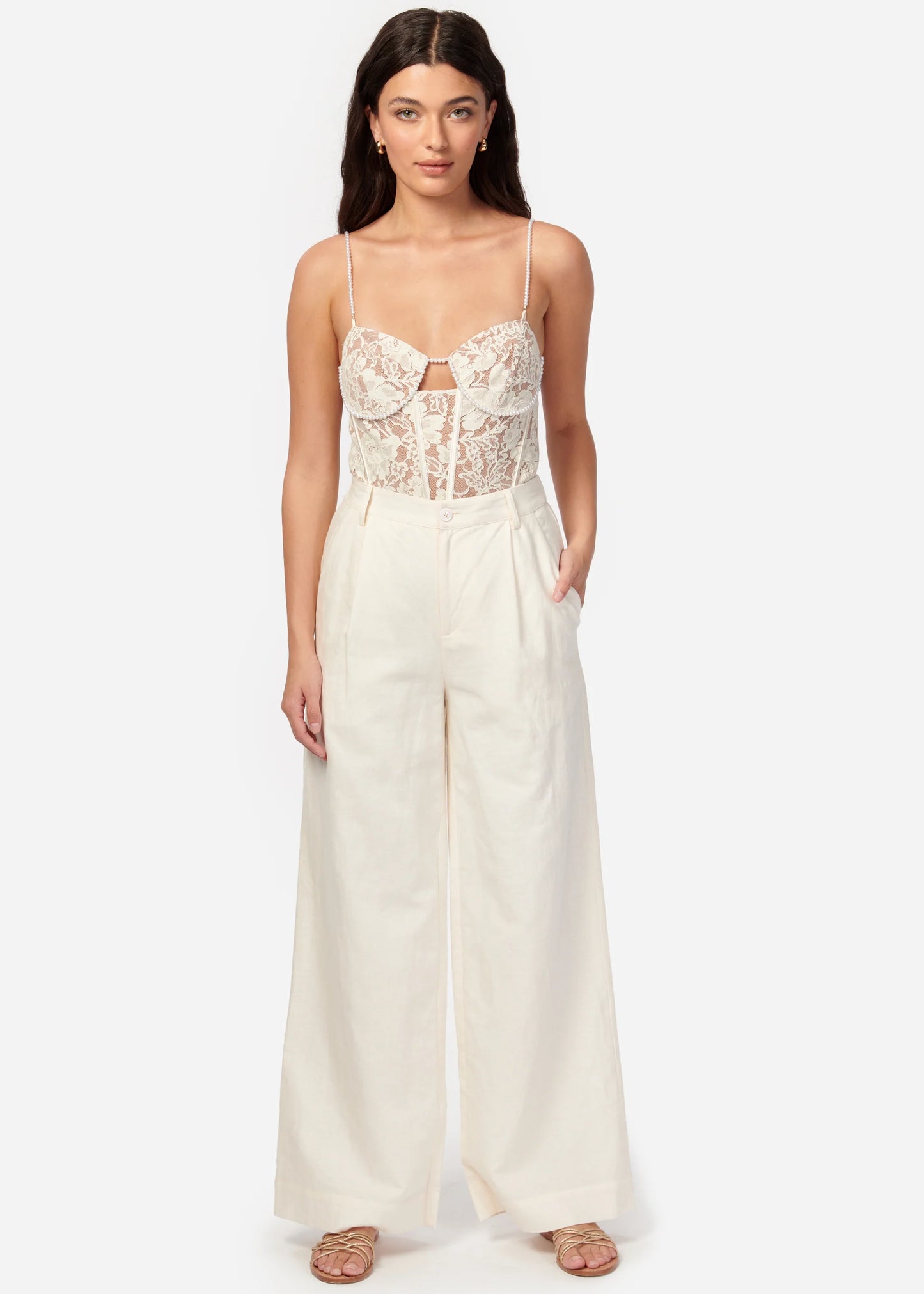 Delmara Corset Bodysuit in Ceramic - FINAL SALE