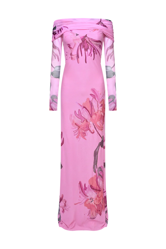 Honey Flower Tulle Maxi Dress