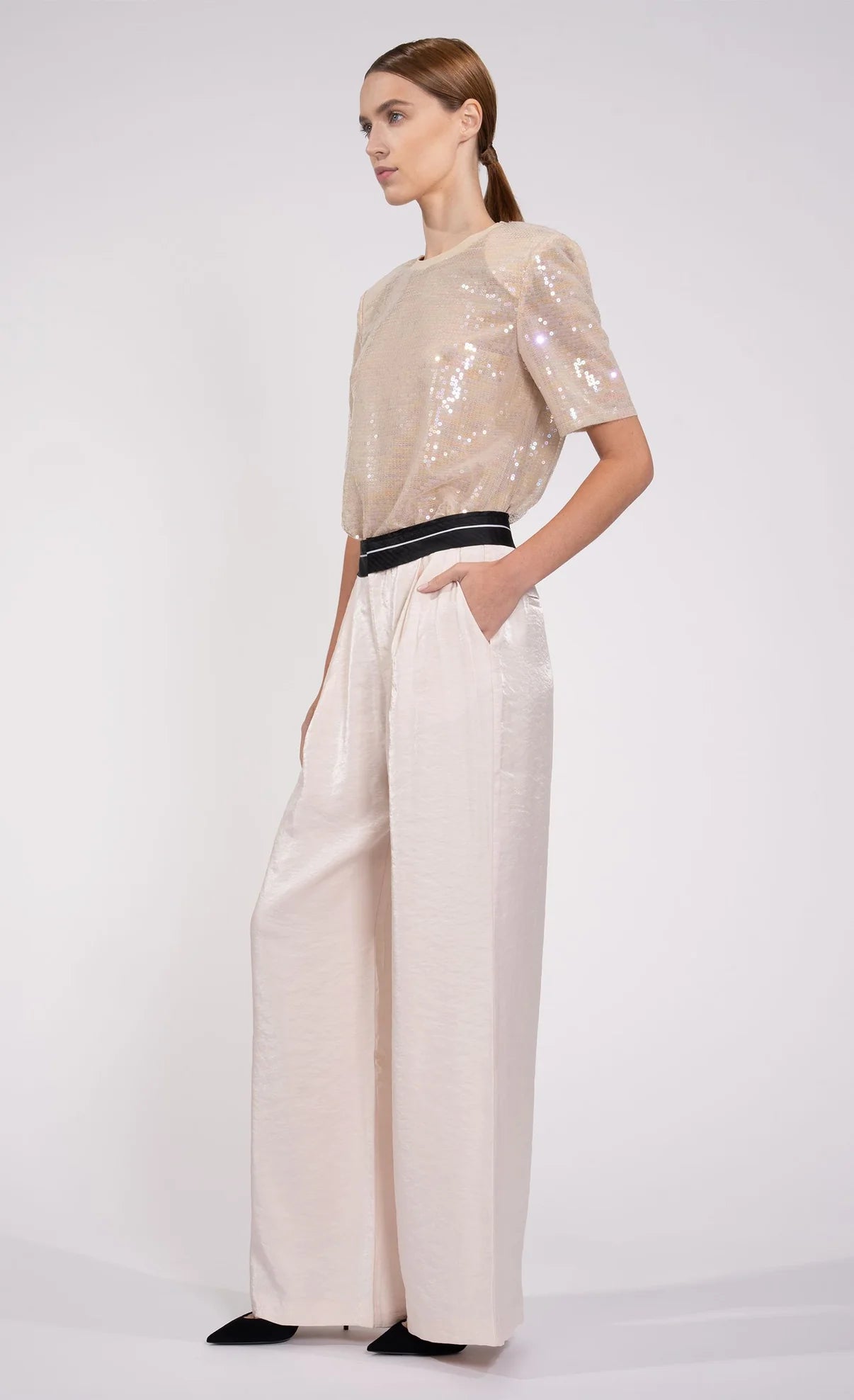 NONCHALANT LABEL - Gracie Top in Blush Sequin