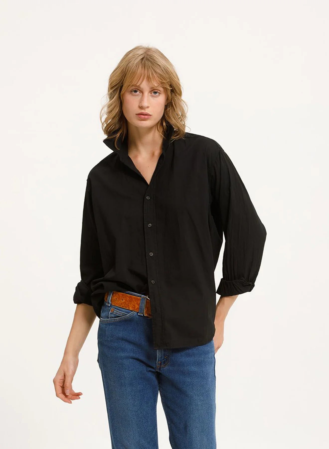 Collared Boy Shirt in Black