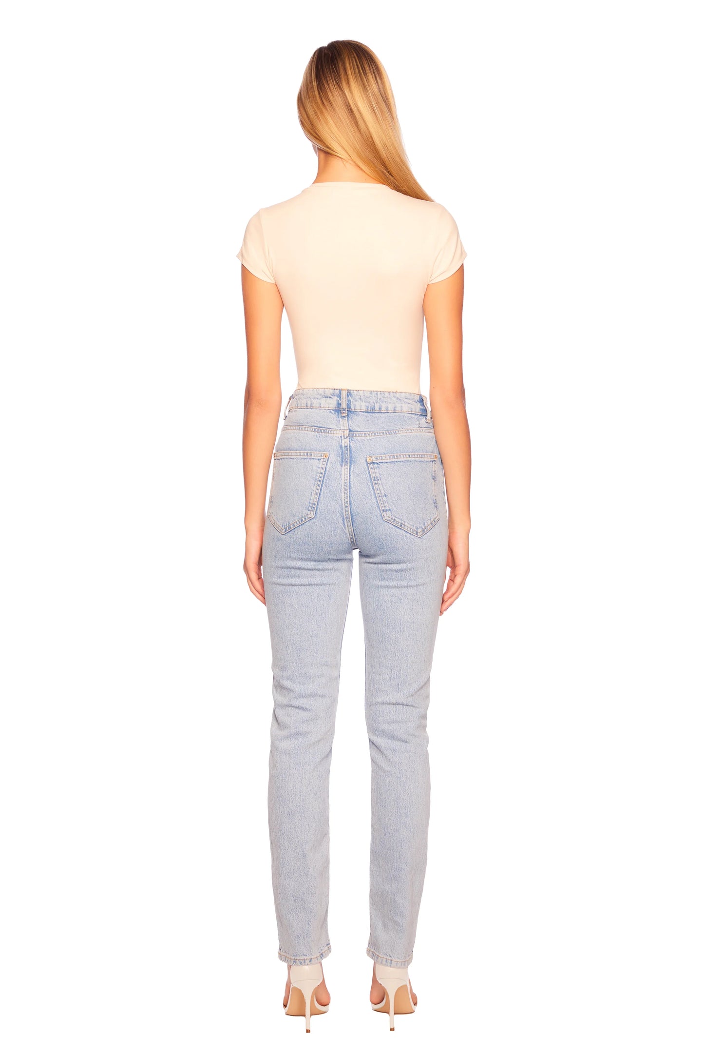 Susana Monaco - Essential V Neck Short Sleeve Tee in Blanched Almond
