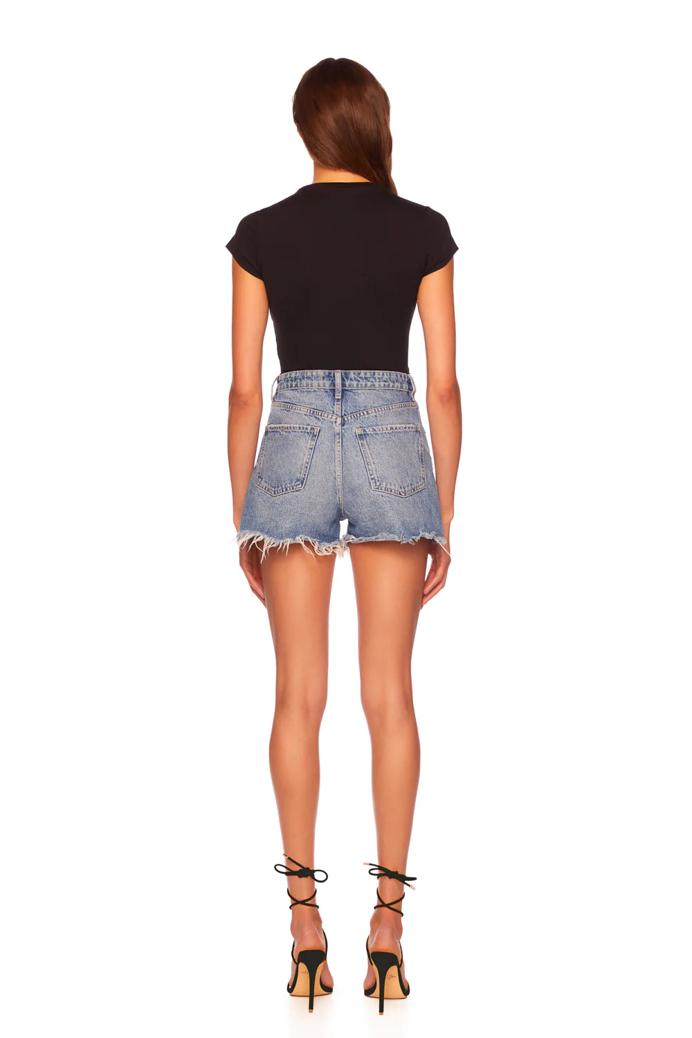 Essential V Neck Short Sleeve Tee in Black