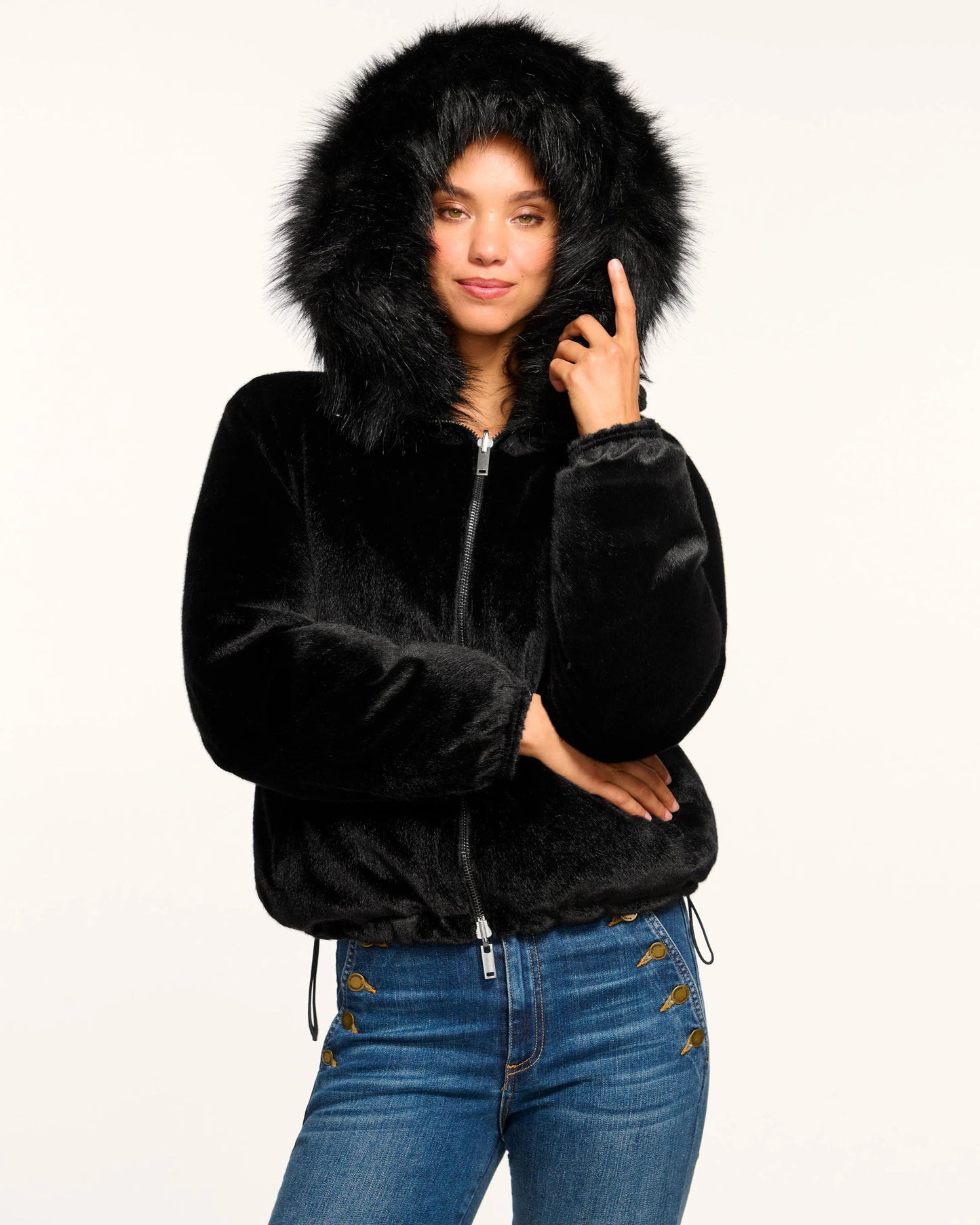 Beatrice Reversible Puffer Coat in Black