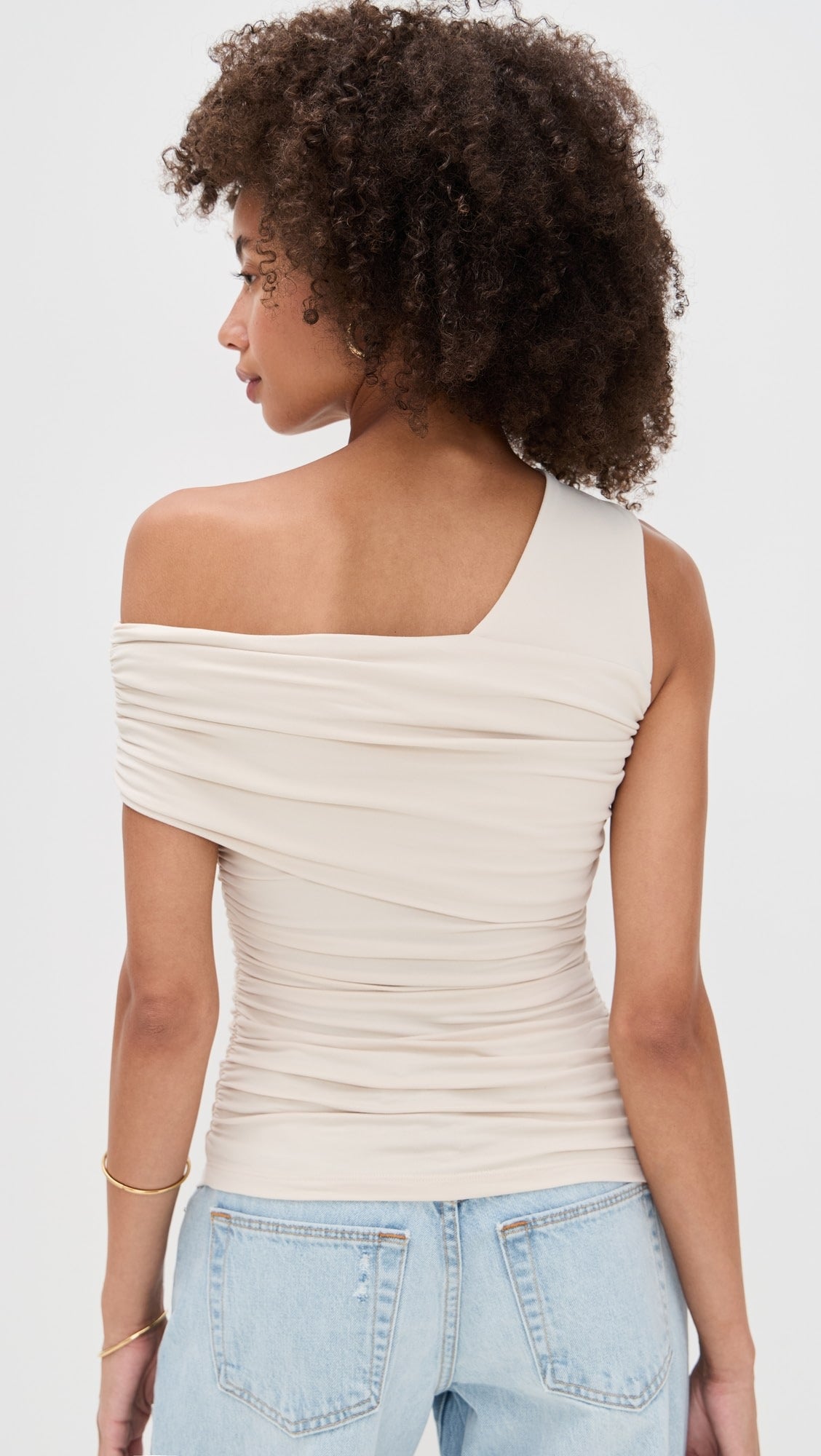 Susana Monaco - One Arm Gathered Top in Blanched Almond