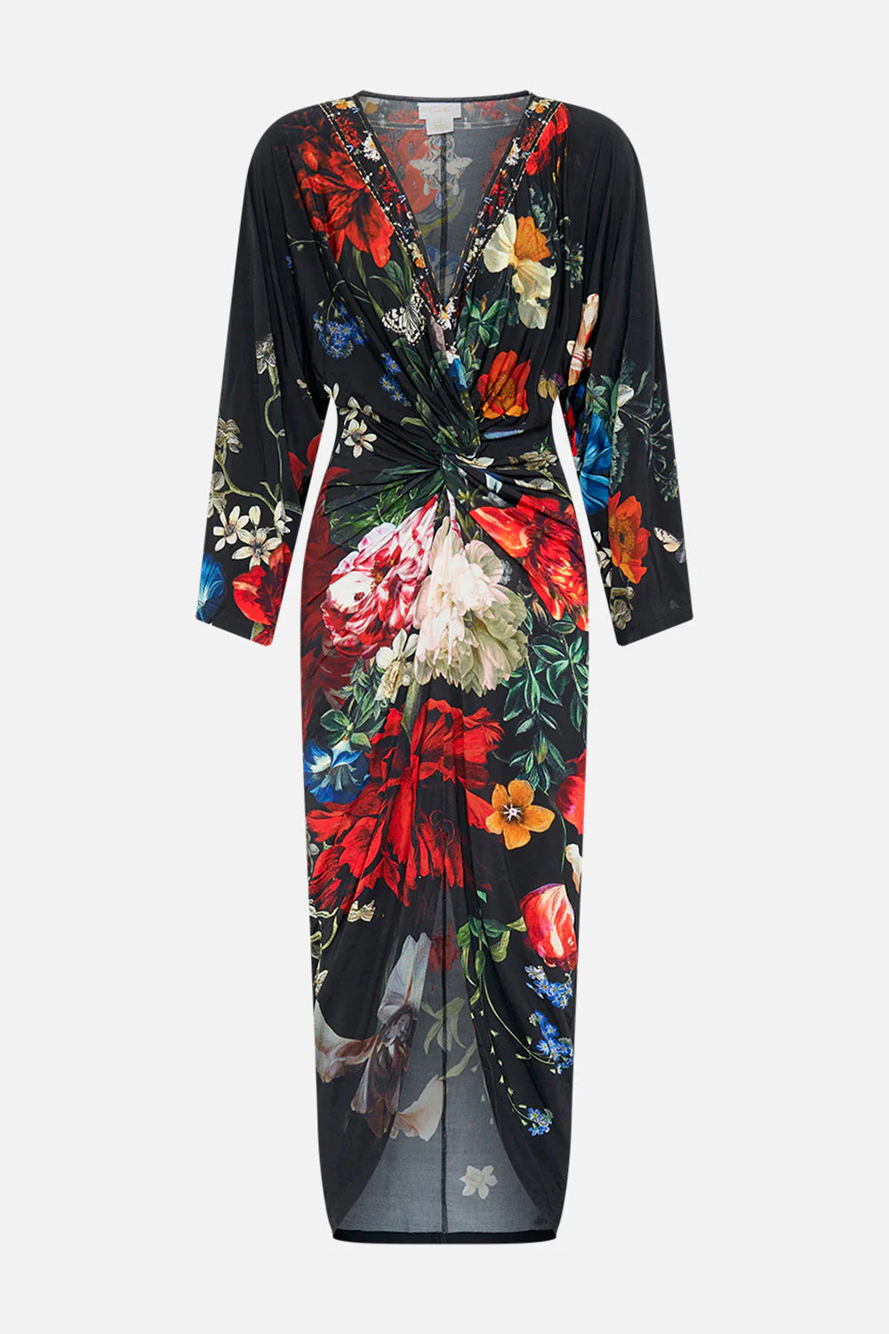 Long Split Front Twist Dress in A Still Life